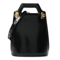 Brushed Calfskin North South Wanda Top Handle Bag Black