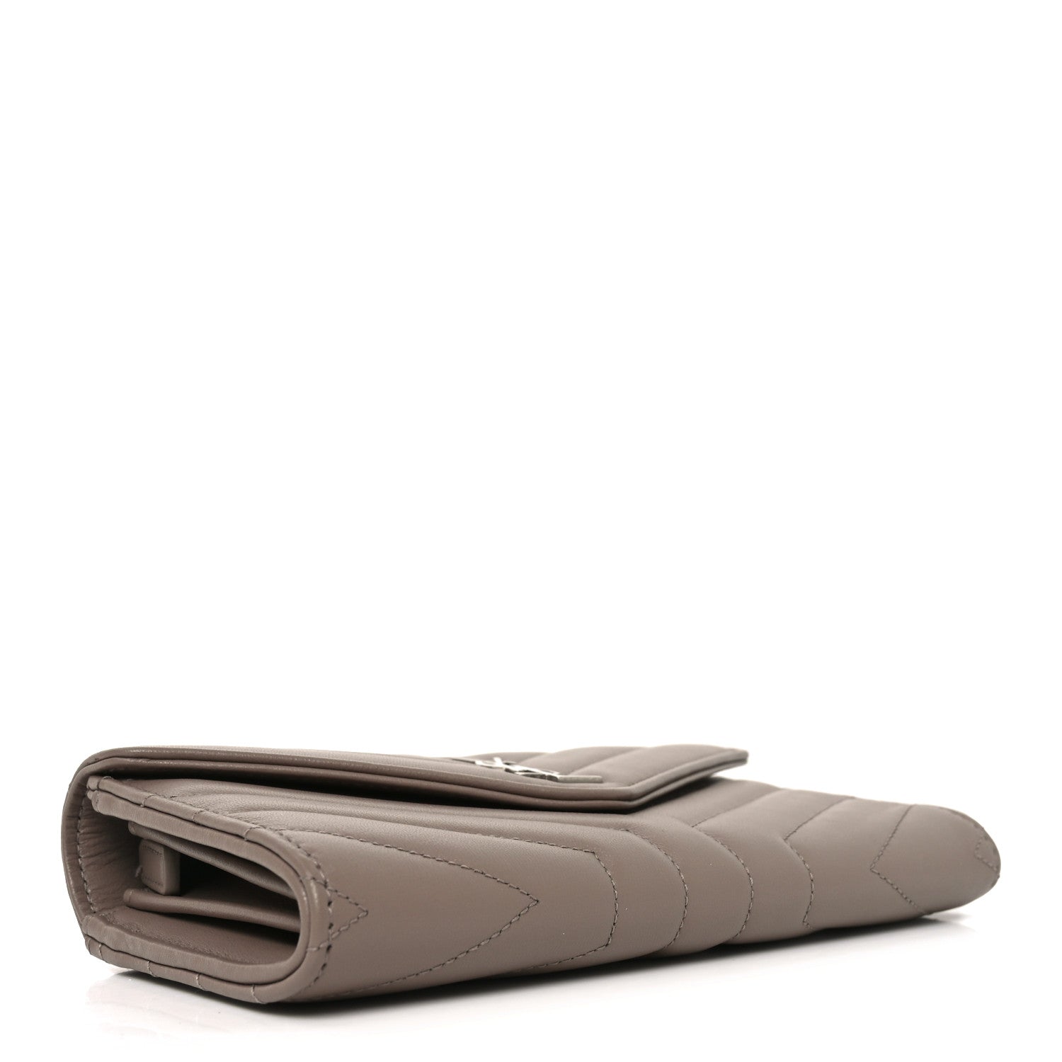 Lambskin Y Quilted Monogram Large Loulou Flap Wallet Mink