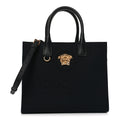 Canvas Calfskin La Medusa Small Tote Tote Black