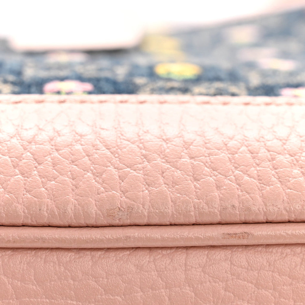 New Denim GG Monogram Calfskin Love Parade Small Jackie 1961 Hobo Light Pink