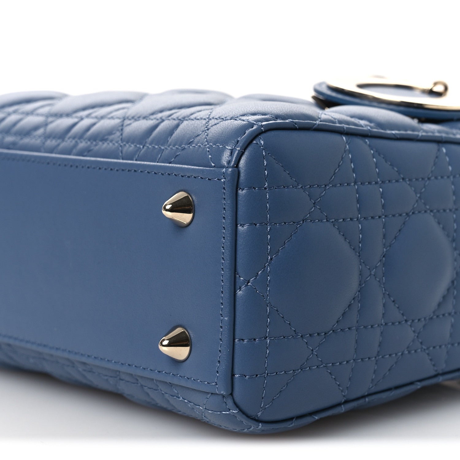 Lambskin Cannage Small My ABCDior Lady Dior Blue Denim