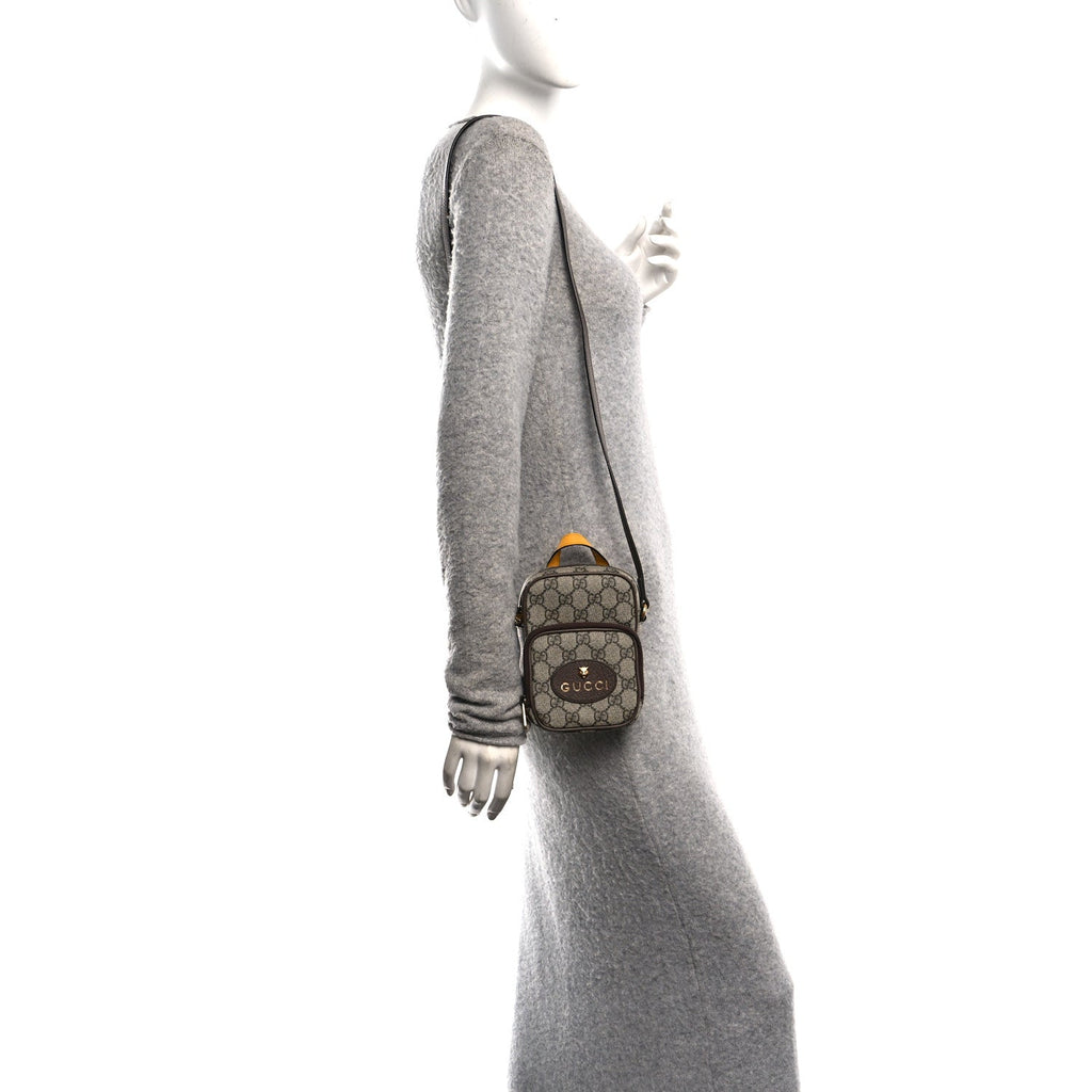 GG Supreme Monogram Mini Neo Vintage Double Zip Messenger Bag Beige New Acero Crop
