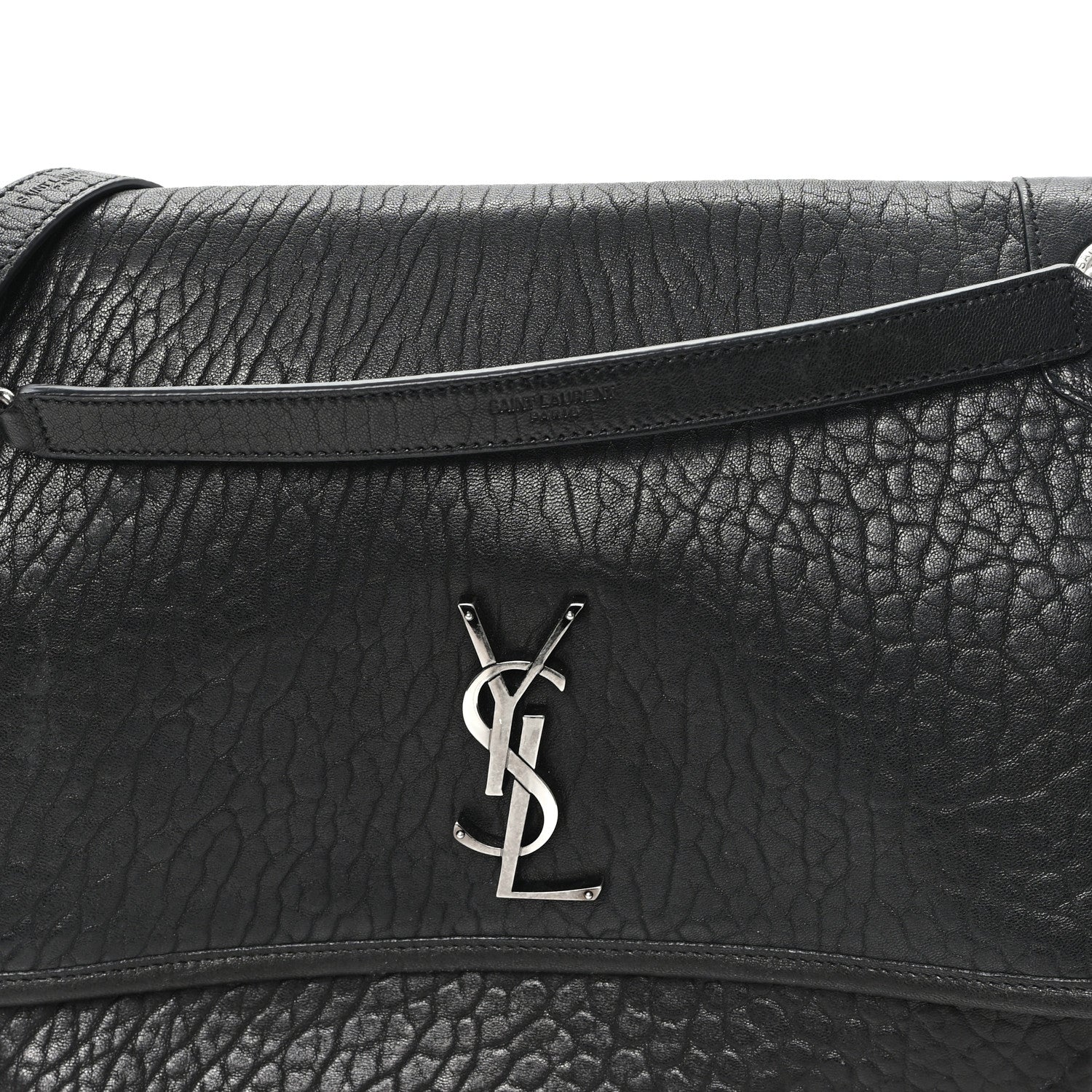 Grained Lambskin Monogram Large Niki Chain Satchel Black