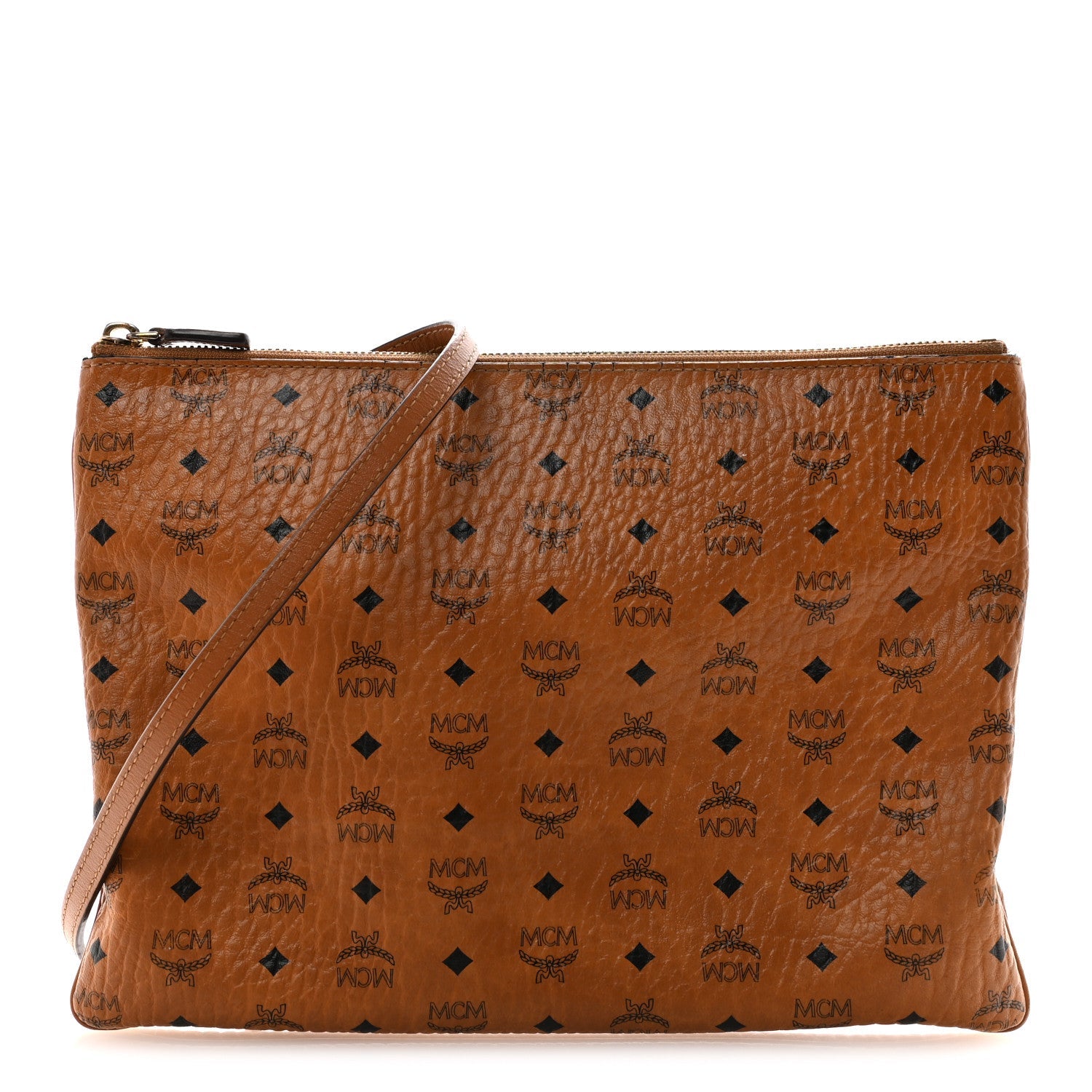 Visetos Medium Crossbody Pouch Cognac