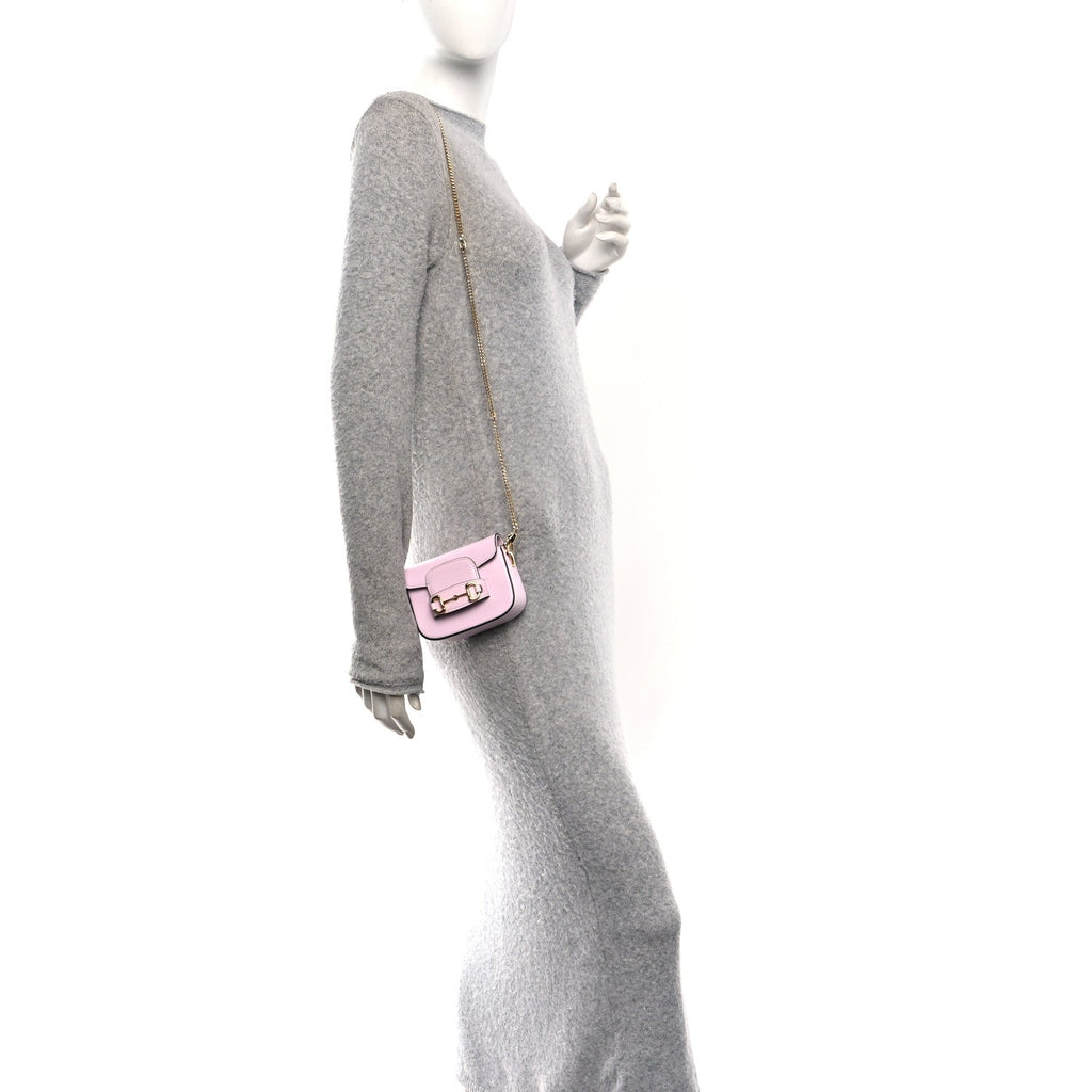 Calfskin Horsebit 1955 Super Mini Crossbody Bag Light Pink