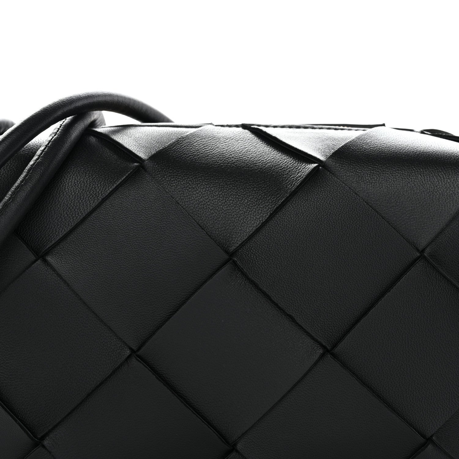 Lambskin Maxi Intrecciato Small Cassette Camera Bag Black