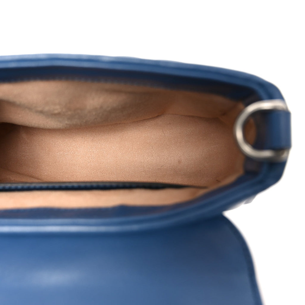 Calfskin Matelasse Aria Mini GG Marmont Top Handle Shoulder Bag Clear Blue