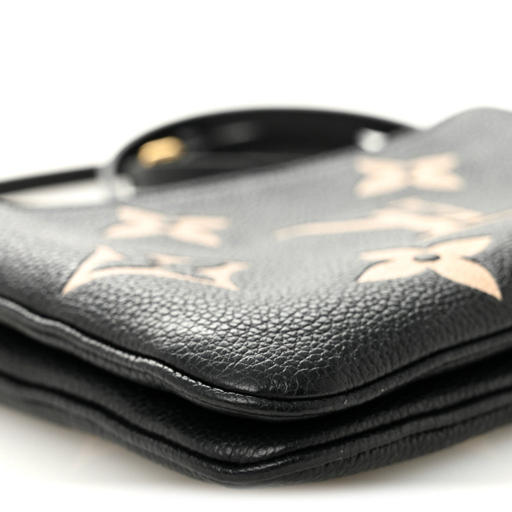 Empreinte Monogram Giant Double Zip Pochette Black Cream