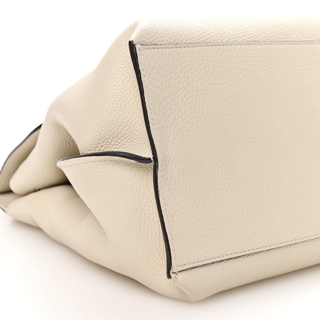 Cellarius Calfskin Large Bamboo Daily Top Handle Bag Mystic White