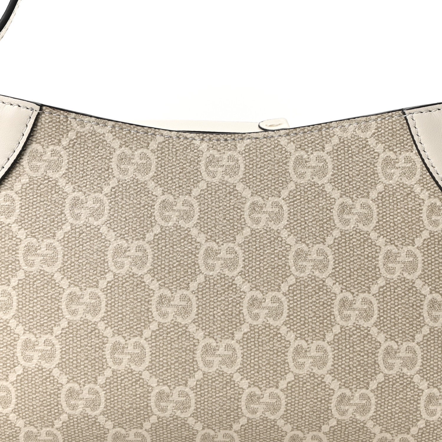 GG Monogram Calfskin Small Emblem Shoulder Bag Beige Mystic White