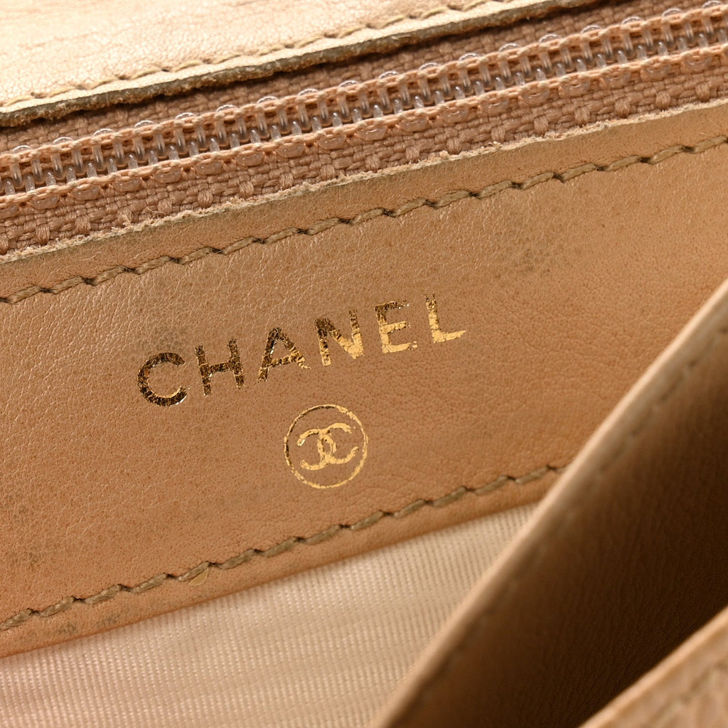 Caviar Timeless CC Compact Flap Wallet Beige
