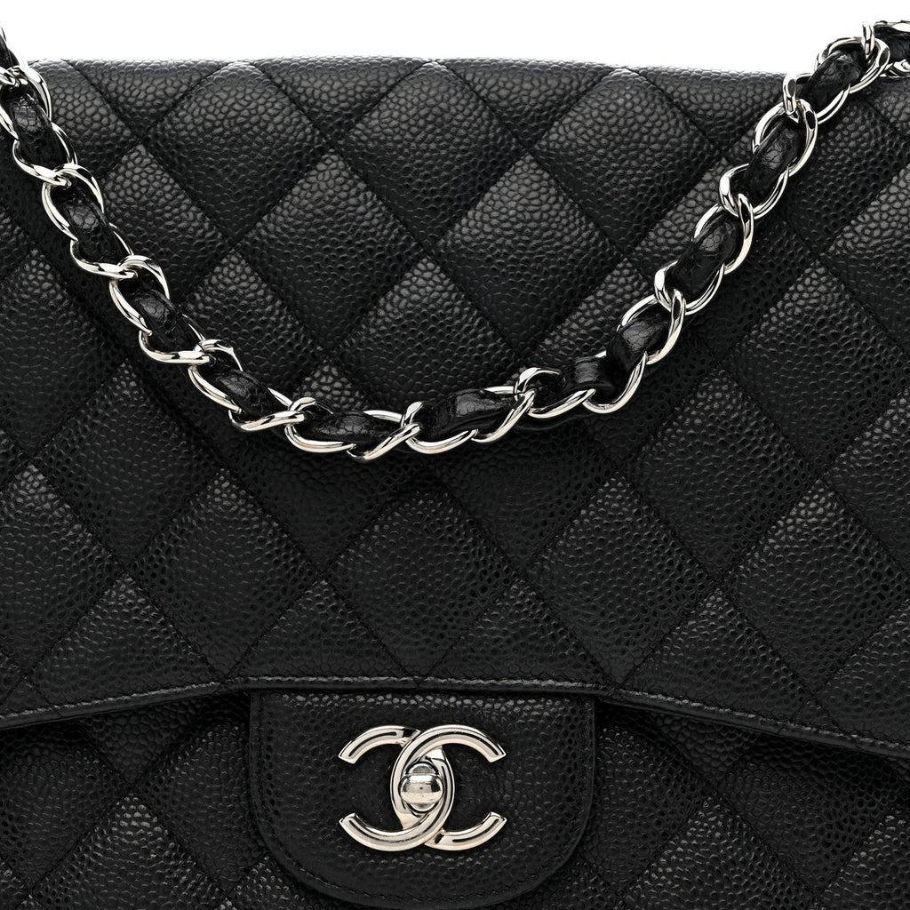 Caviar Quilted Jumbo Single Flap Black