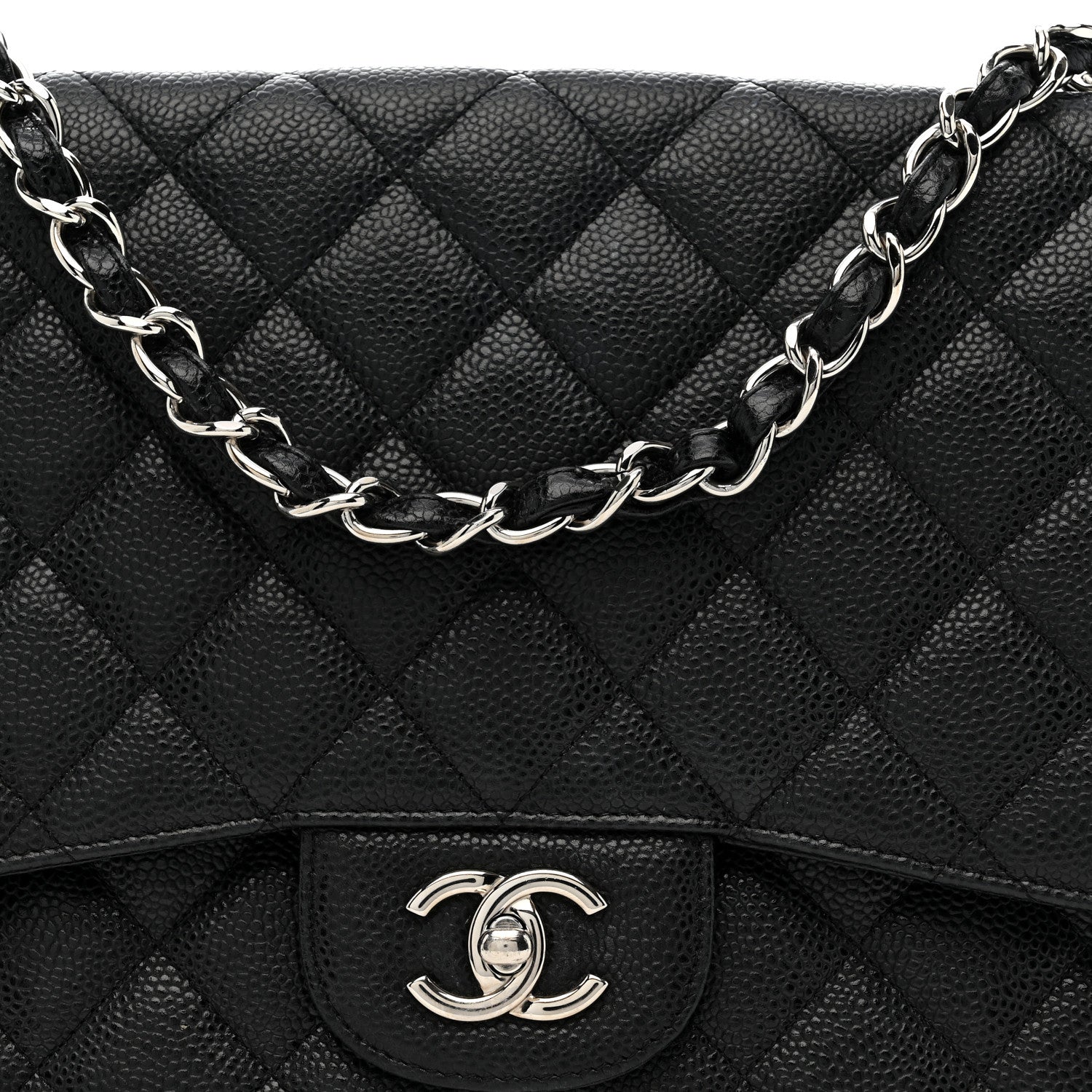 Caviar Quilted Jumbo Single Flap Black