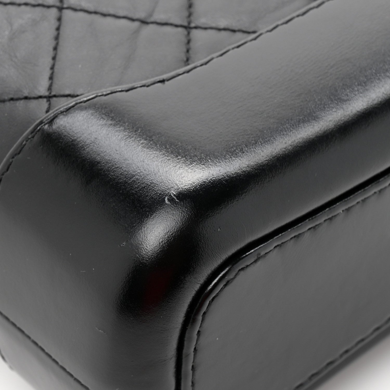 Aged Calfskin Quilted Small Gabrielle Hobo Black
