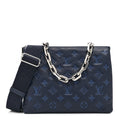 Lambskin Embossed Monogram Coussin PM Denim Blue
