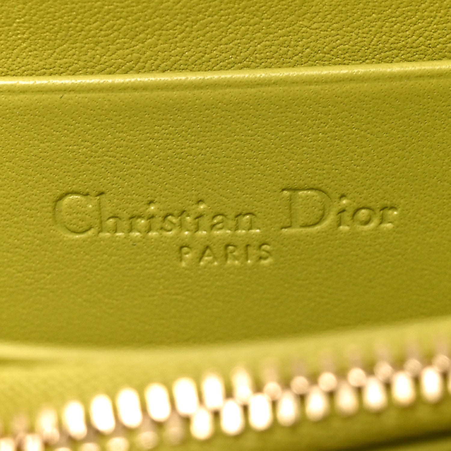 Patent Cannage Small Lady Dior Voyageur Coin Purse Lime