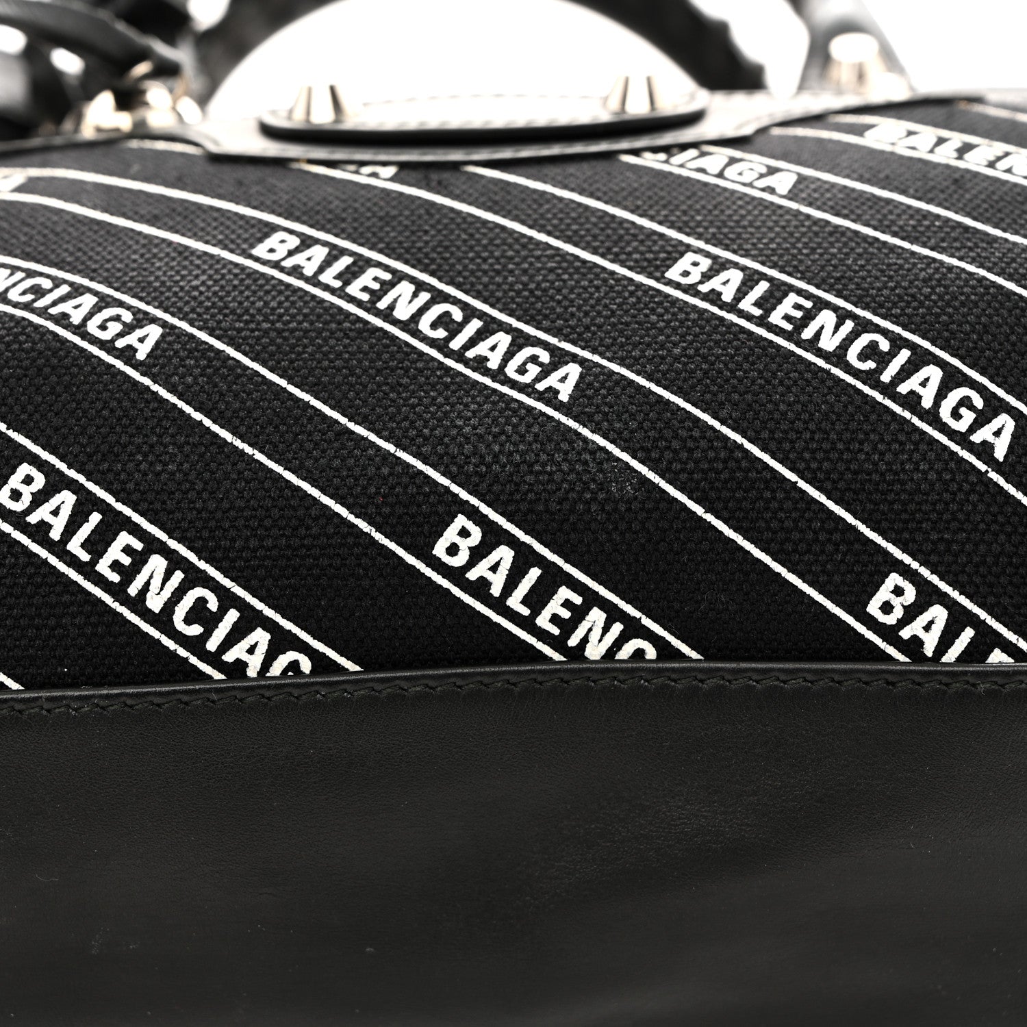 Canvas Satin Calfskin Diagonal Allover Logo Print Classic Silver Hardware S City Black White