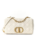 Supple Calfskin Cannage Medium Caro Bag Ivory