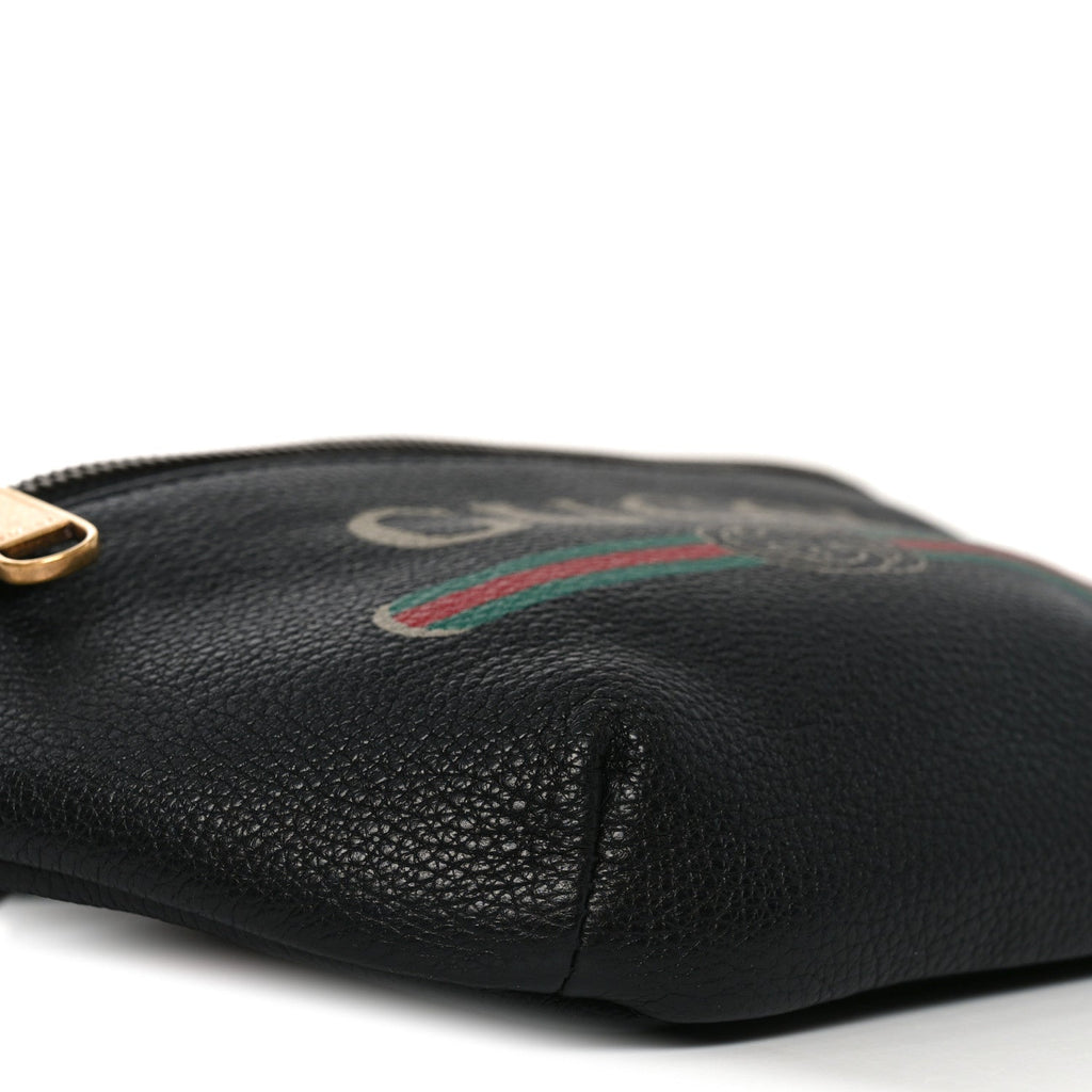 Grained Calfskin Logo Belt Bag Black