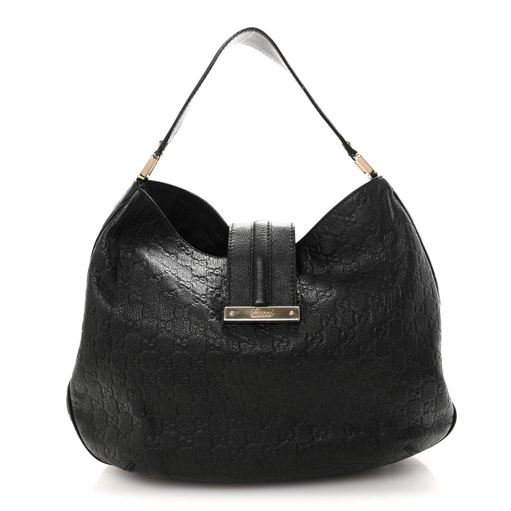 Guccissima Large New Ladies Web Hobo  Black
