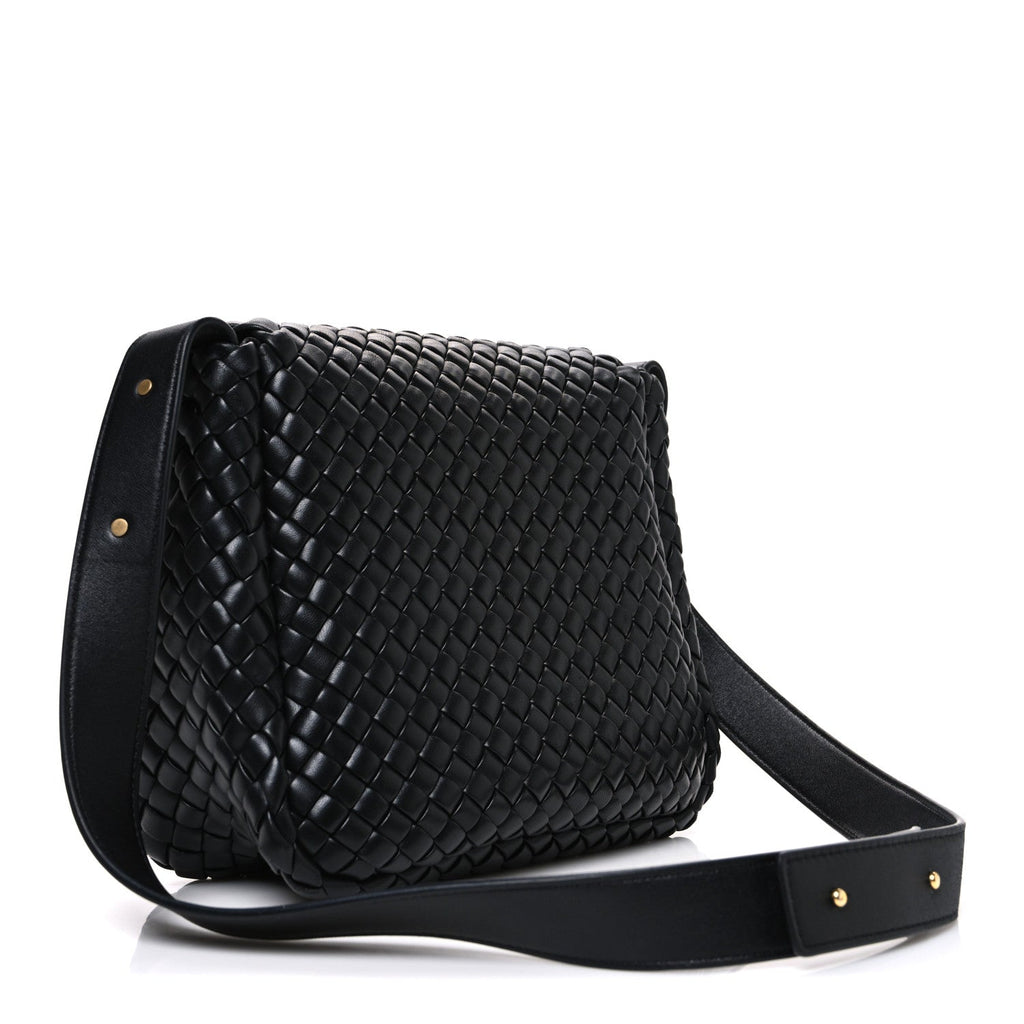 Nappa Intrecciato Small Cobble Shoulder Bag Black