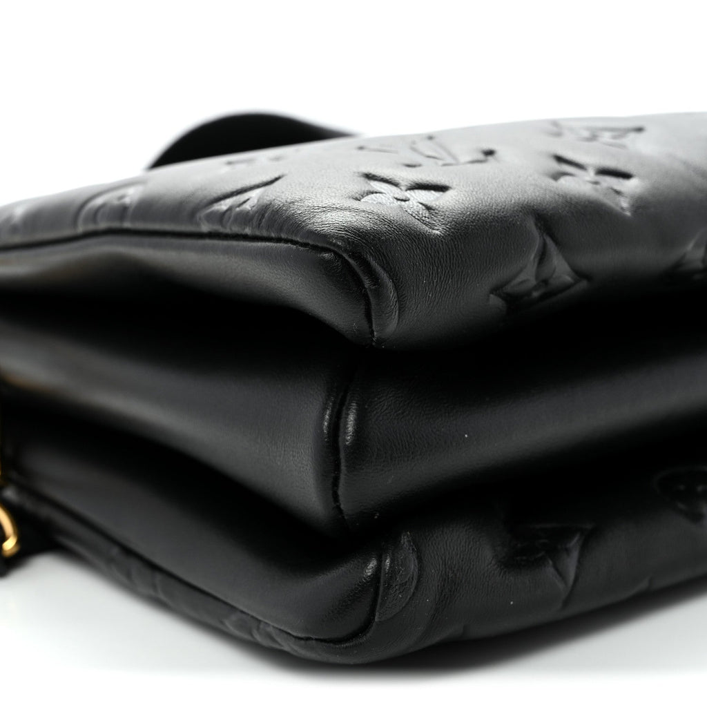 Lambskin Embossed Monogram Coussin PM Black