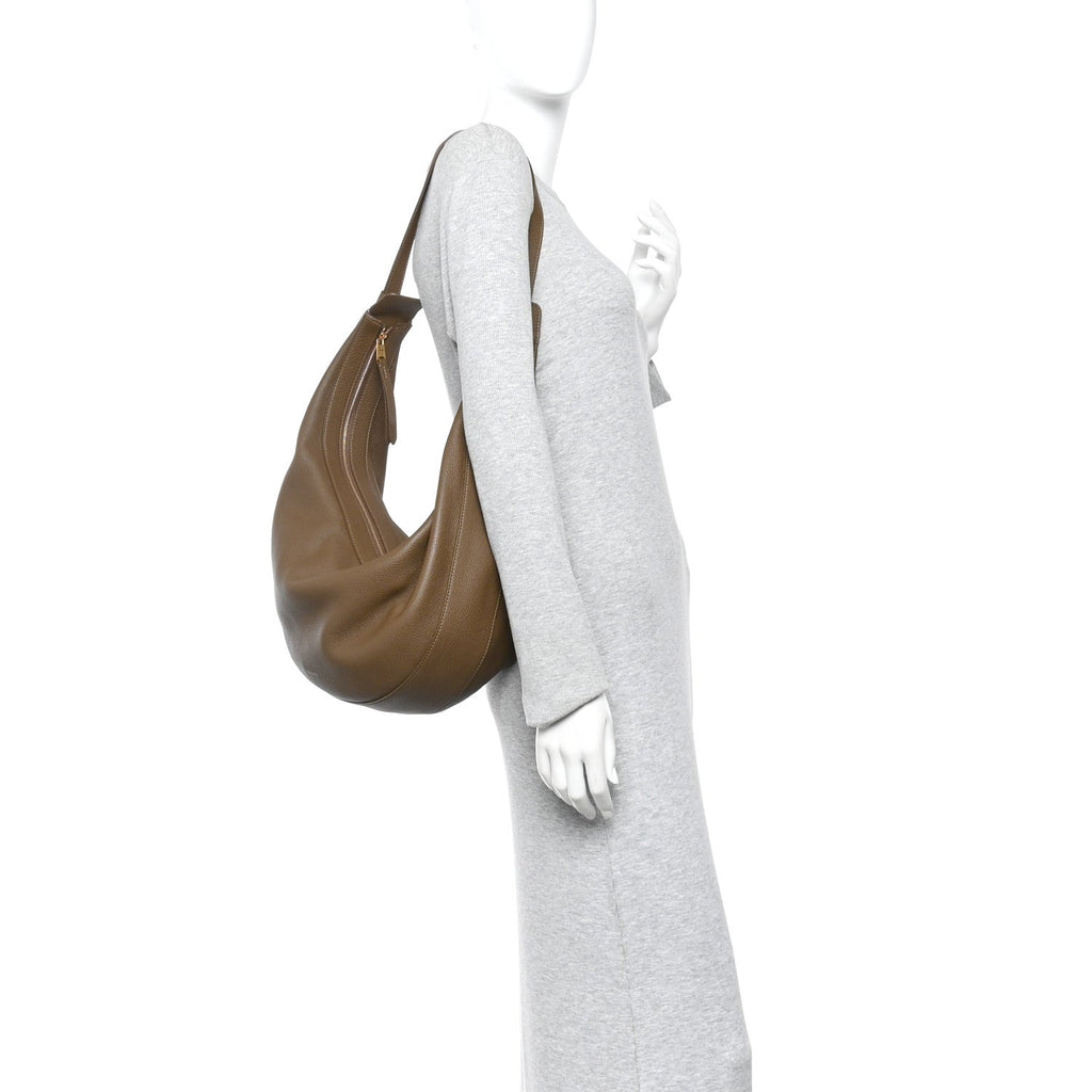 Pebbled Calfskin Augustina Hobo Hazelnut