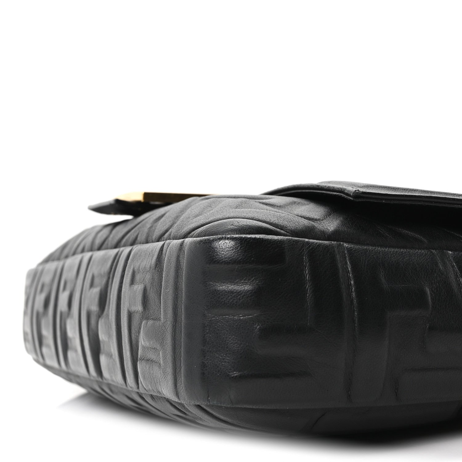Nappa FF 1974 Embossed Large Baguette Black
