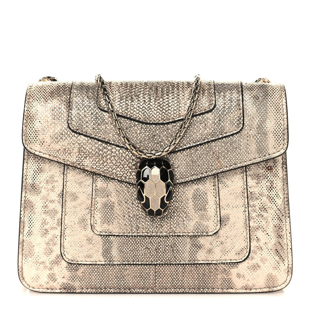 Metallic Karung Serpenti Forever Top Handle Gold