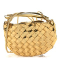 Mirror Laminated Nappa Intrecciato Mini Sardine Bag Gold