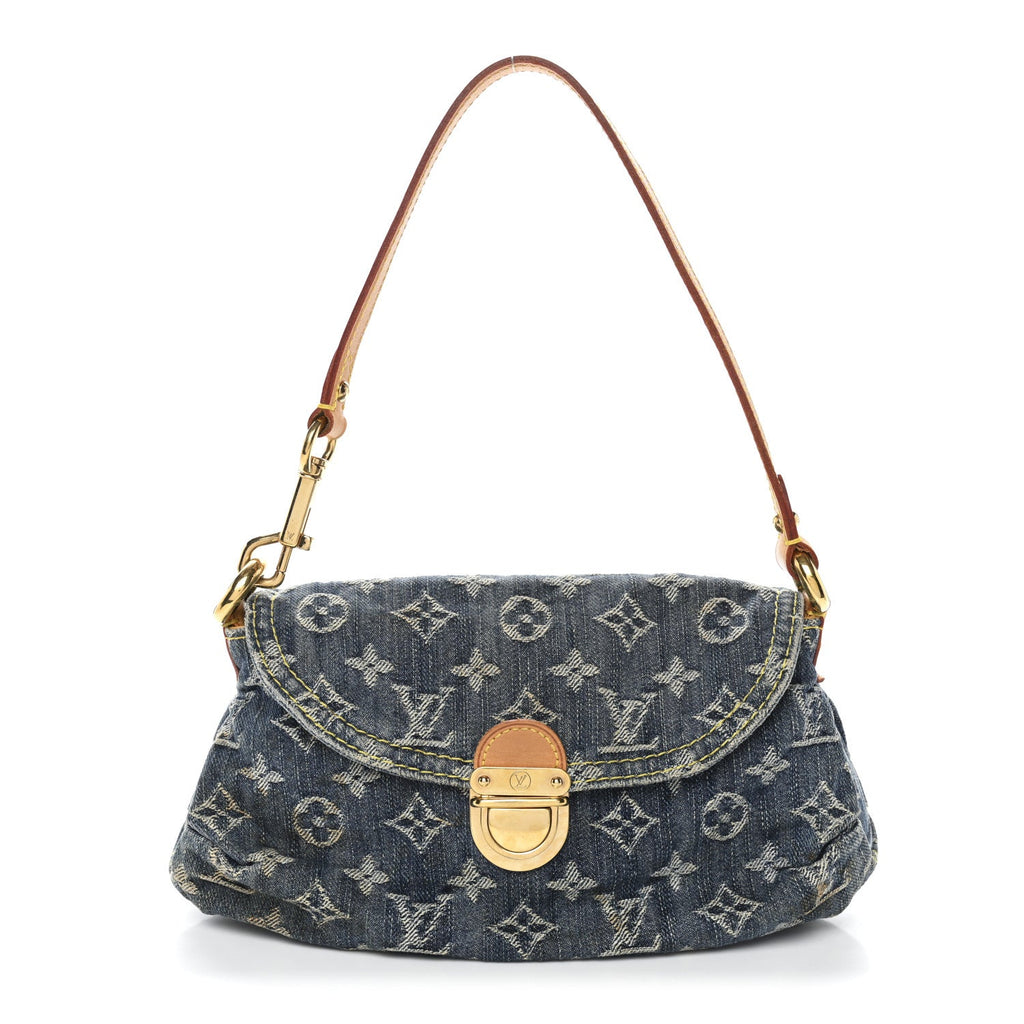 Monogram Denim Mini Pleaty Blue