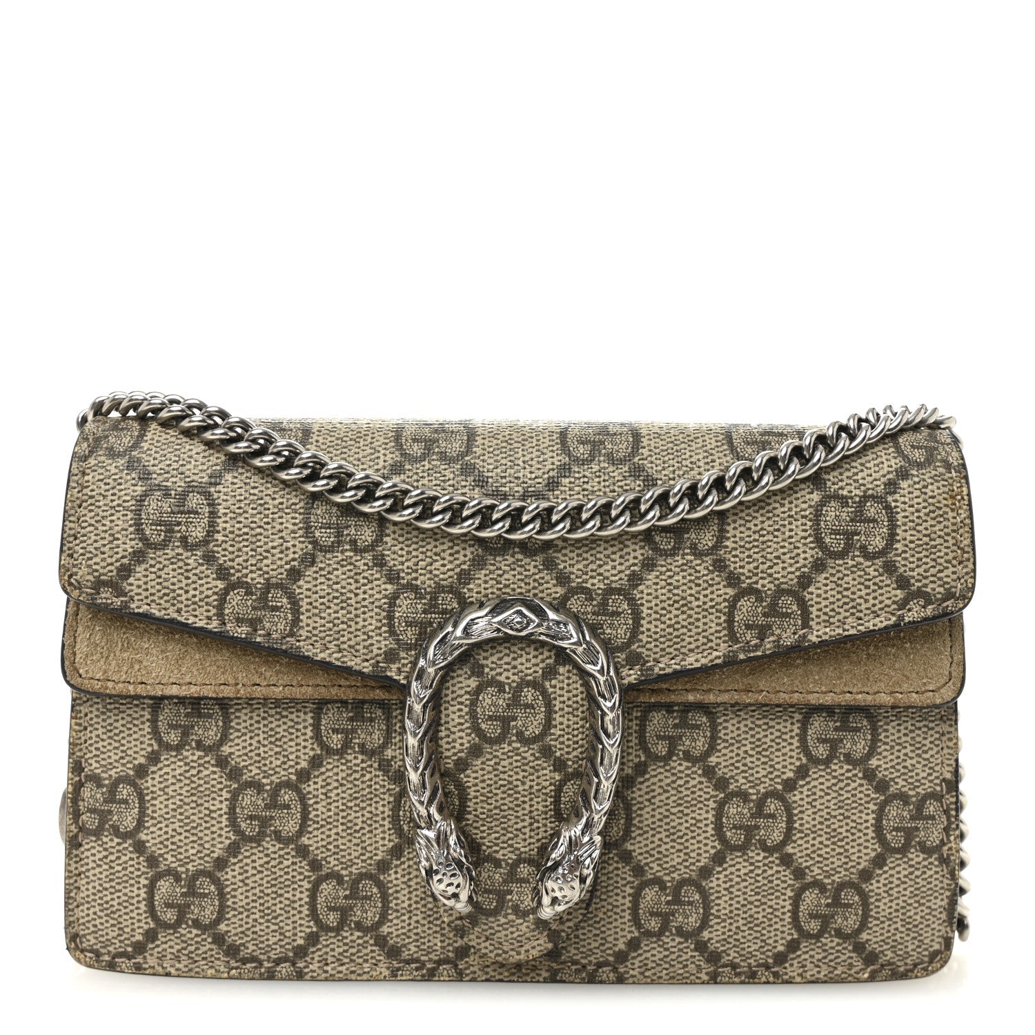GG Supreme Monogram Super Mini Dionysus Shoulder Bag Taupe