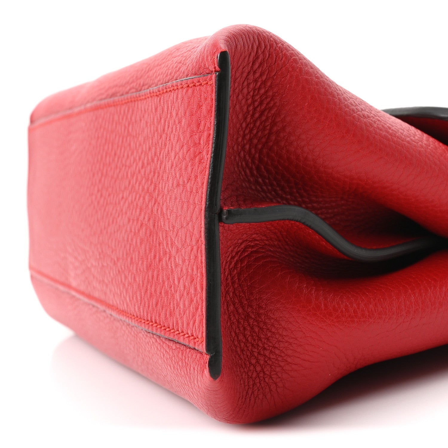Cellarius Calfskin Small Bamboo Daily Top Handle Bag Hibiscus Red