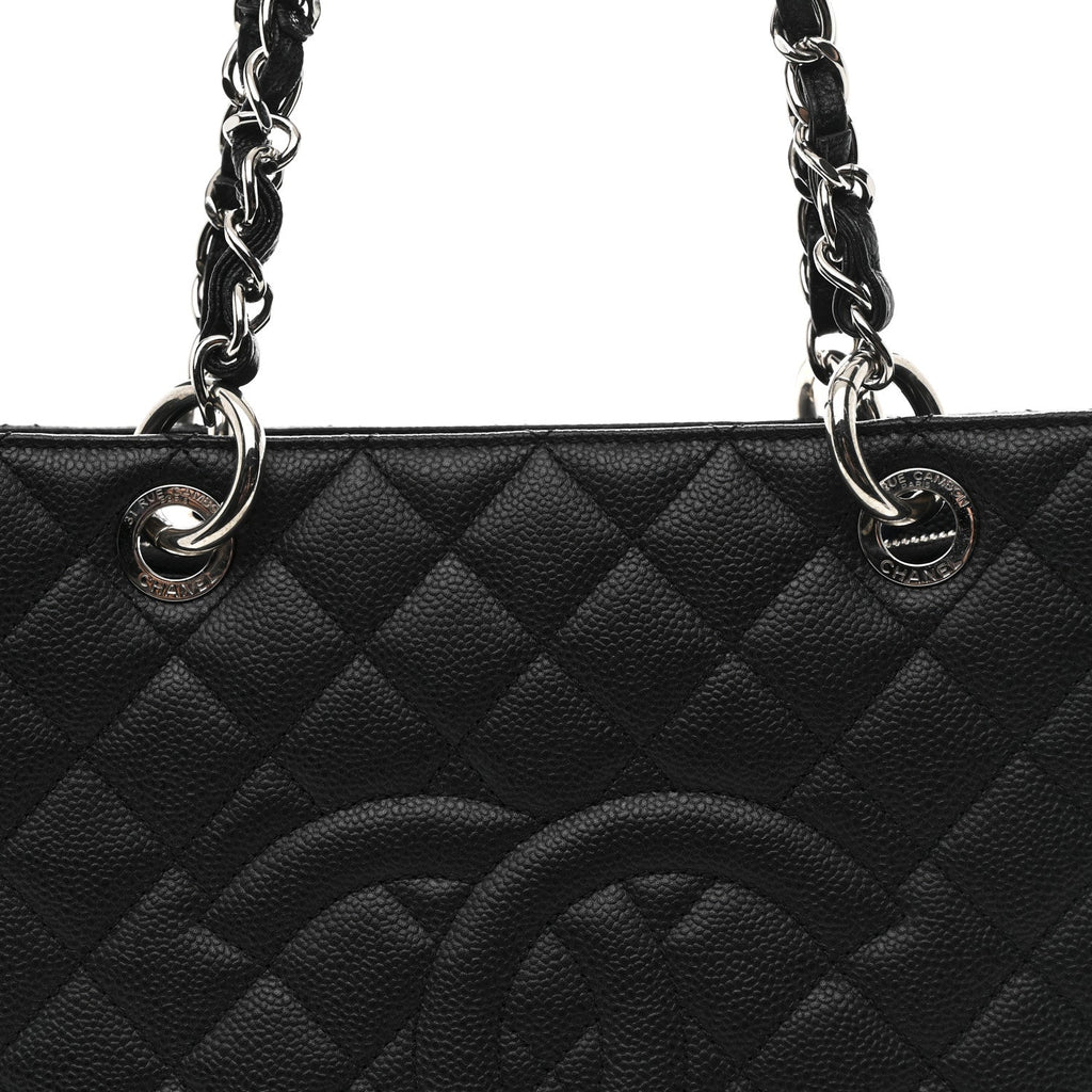 Caviar Quilted Grand Shopping Tote GST Black