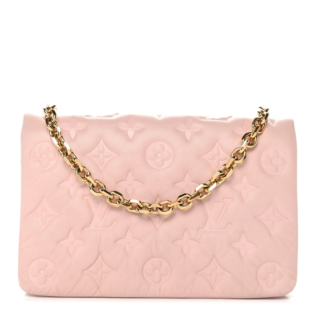 Lambskin Embossed Monogram Pochette Coussin Rose