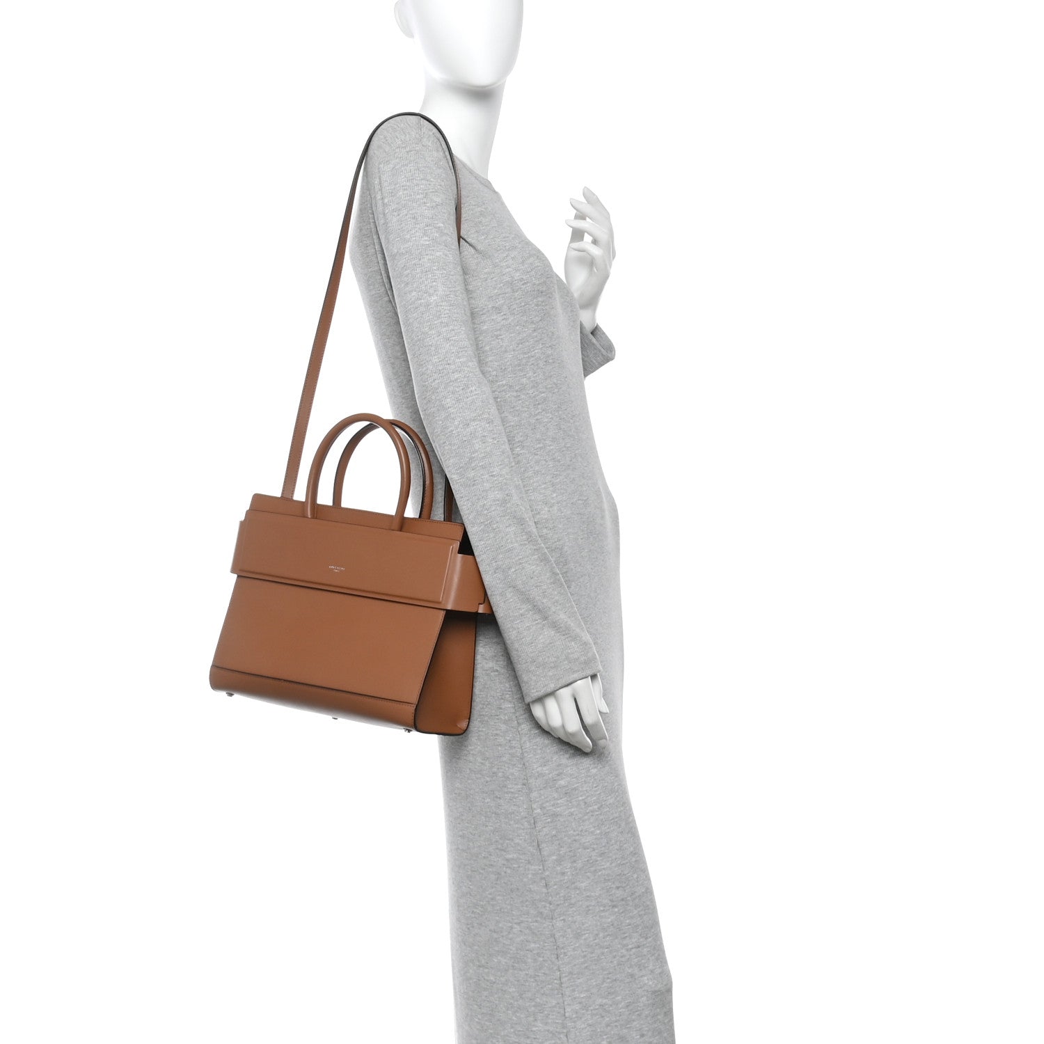 Smooth Calfskin Small Horizon Satchel Caramel