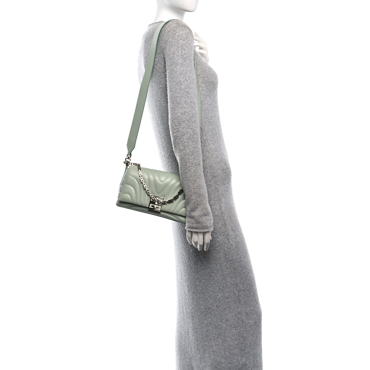 Calfskin Quilted Small 4G Shoulder Bag Light Green