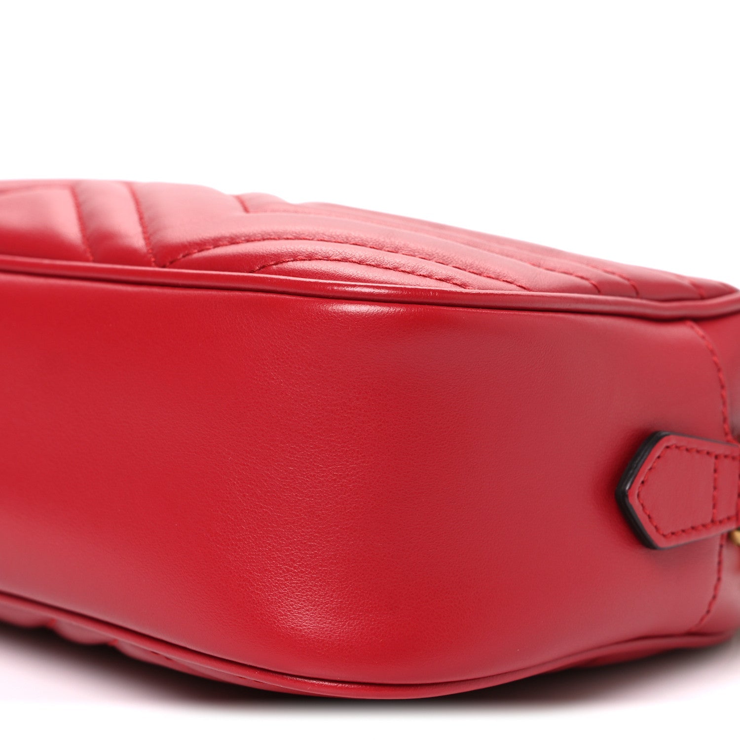 Calfskin Matelasse Small GG Marmont Chain Shoulder Bag Hibiscus Red