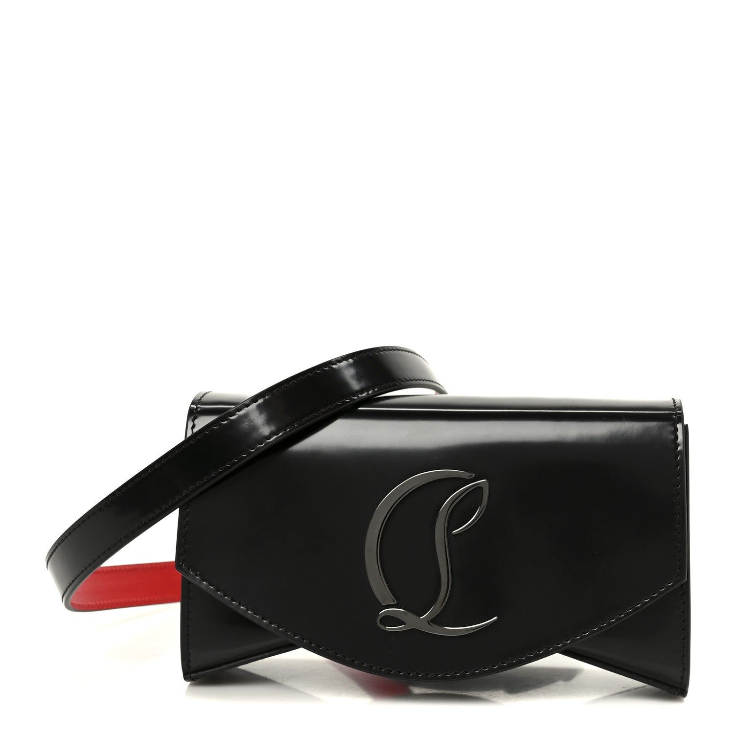 Abrasivato Calfskin Loubi54 Clutch Black Gun Metal