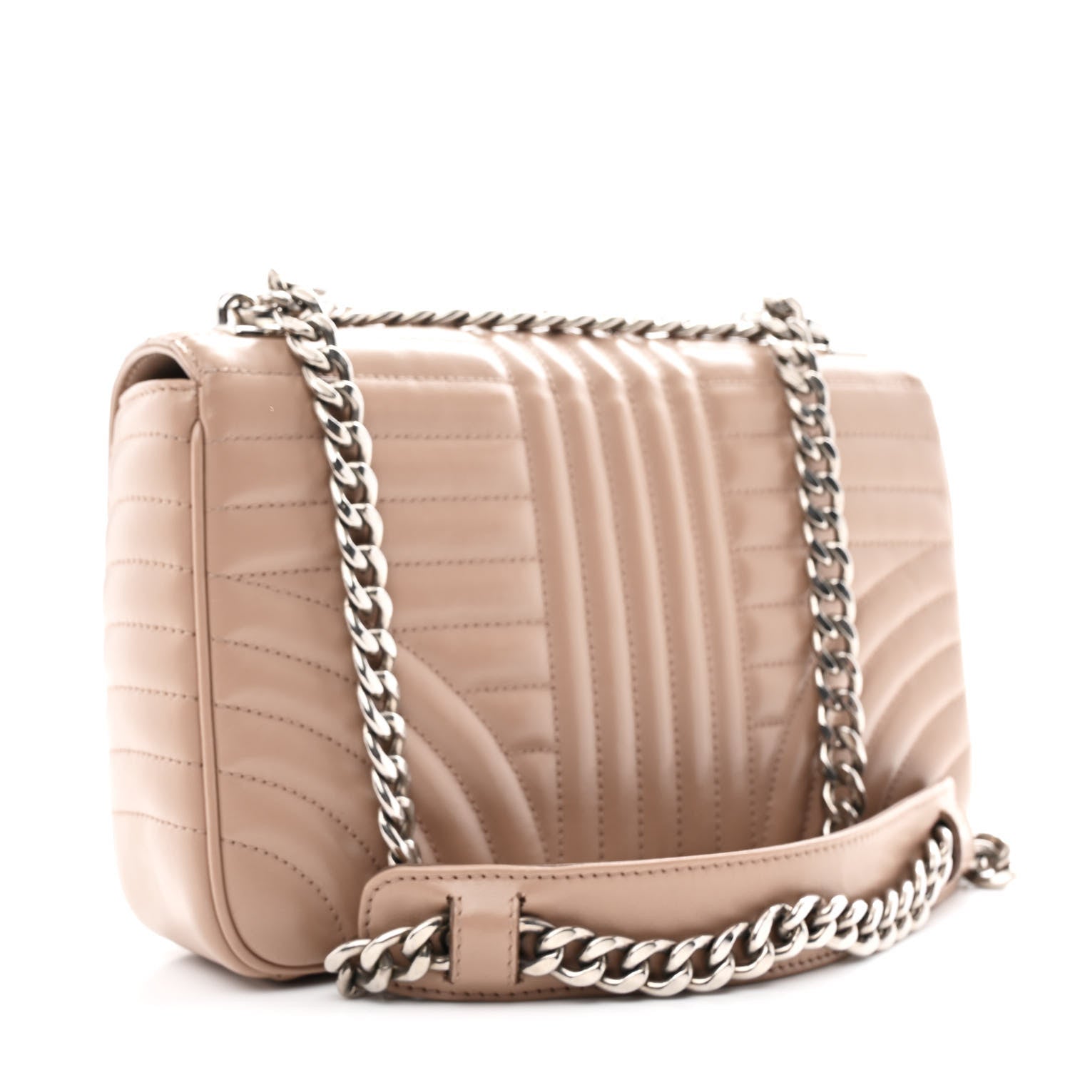 Soft Calfskin Impunture Diagramme Medium Chain Flap Shoulder Bag Cipria