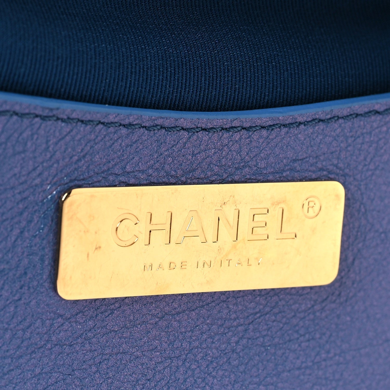 Iridescent Calfskin Quilted All About Waist Belt Bag Dark Blue