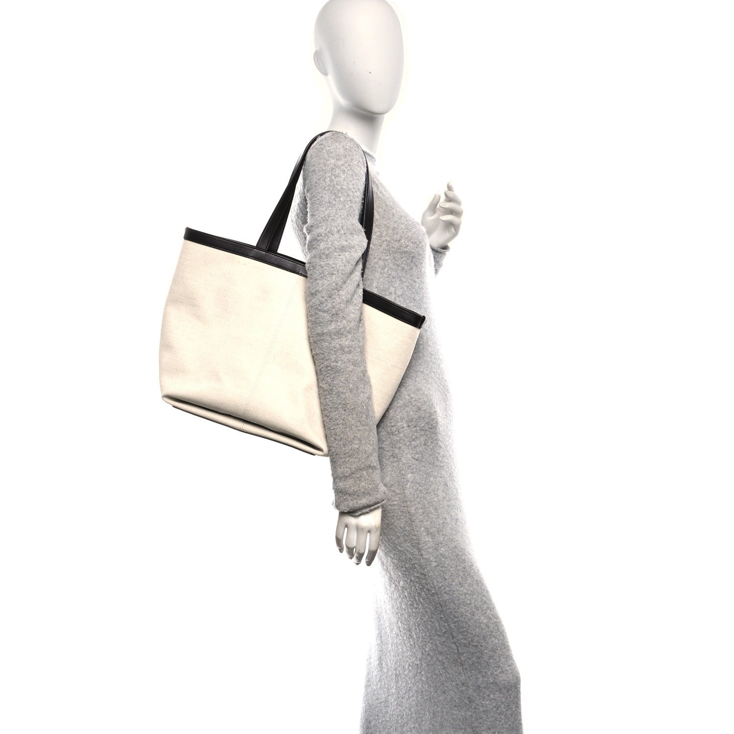 Canvas Mix Nappa Intrecciato Flip Flap Tote Natural Fondant