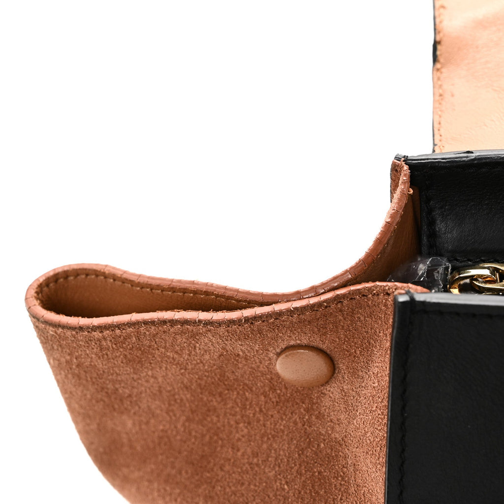 Snakeskin Suede Trapeze Brown