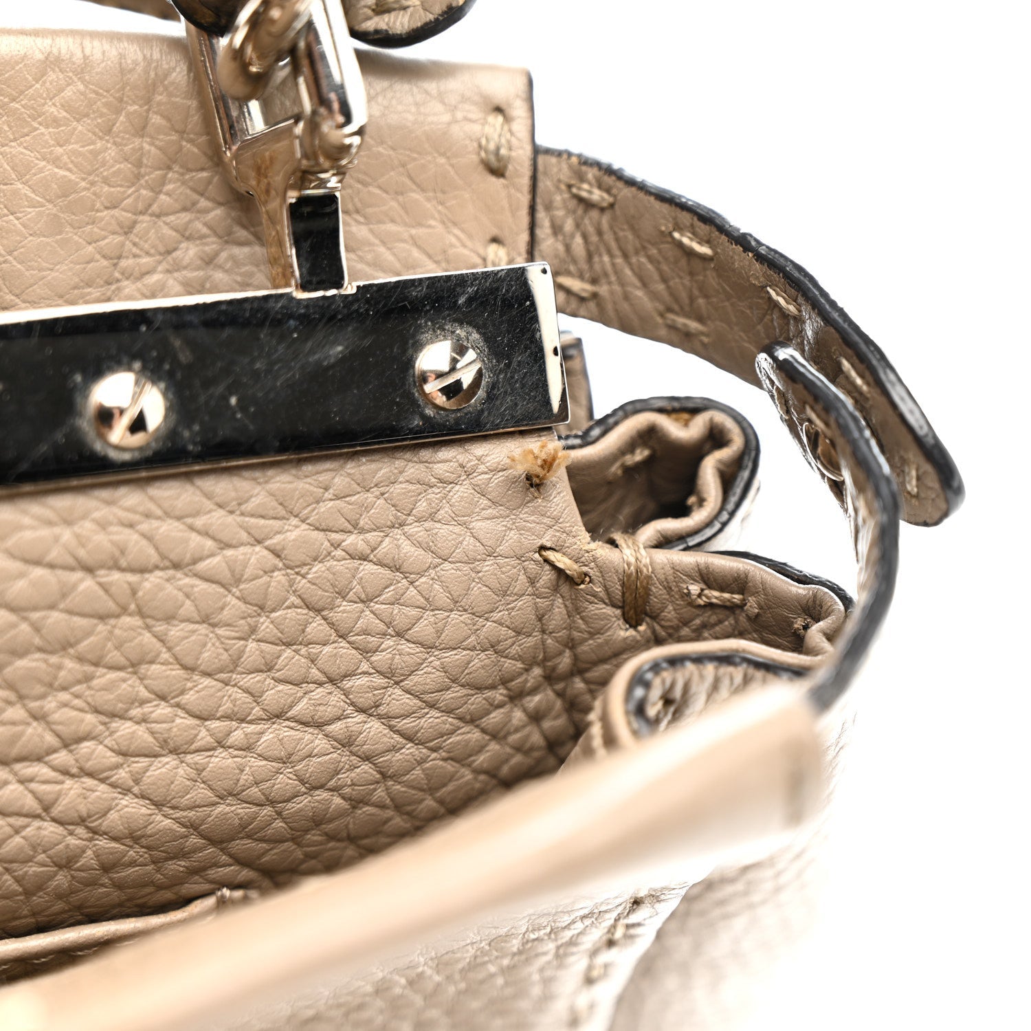 Cuoio Romano Snakeskin Selleria Mini Peekaboo Iconic Satchel Roccia Corda
