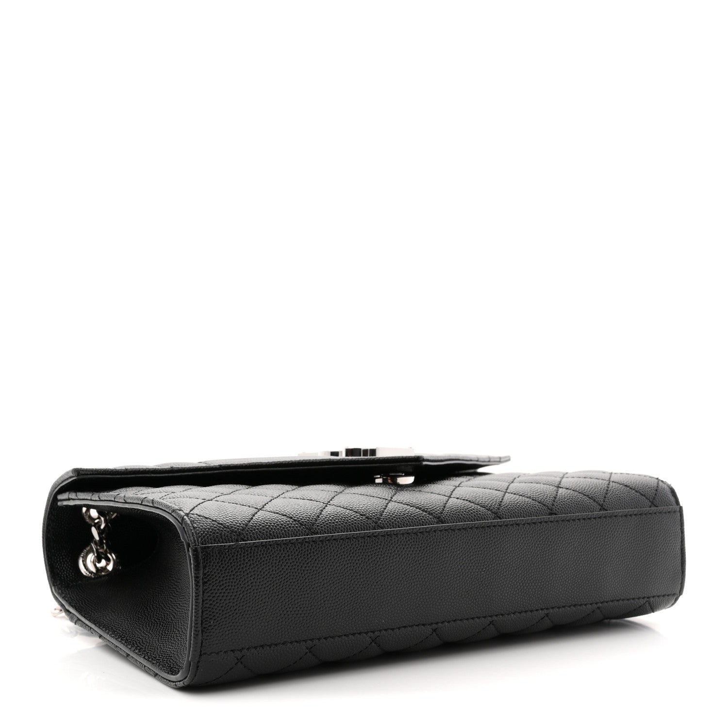 Grain De Poudre Textured Mixed Matelasse Triquilt Medium Monogram Satchel Black