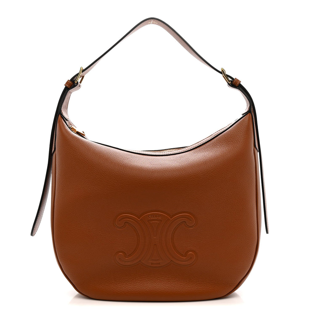 Supple Calfskin Medium Triomphe Heloise Shoulder Bag Tan