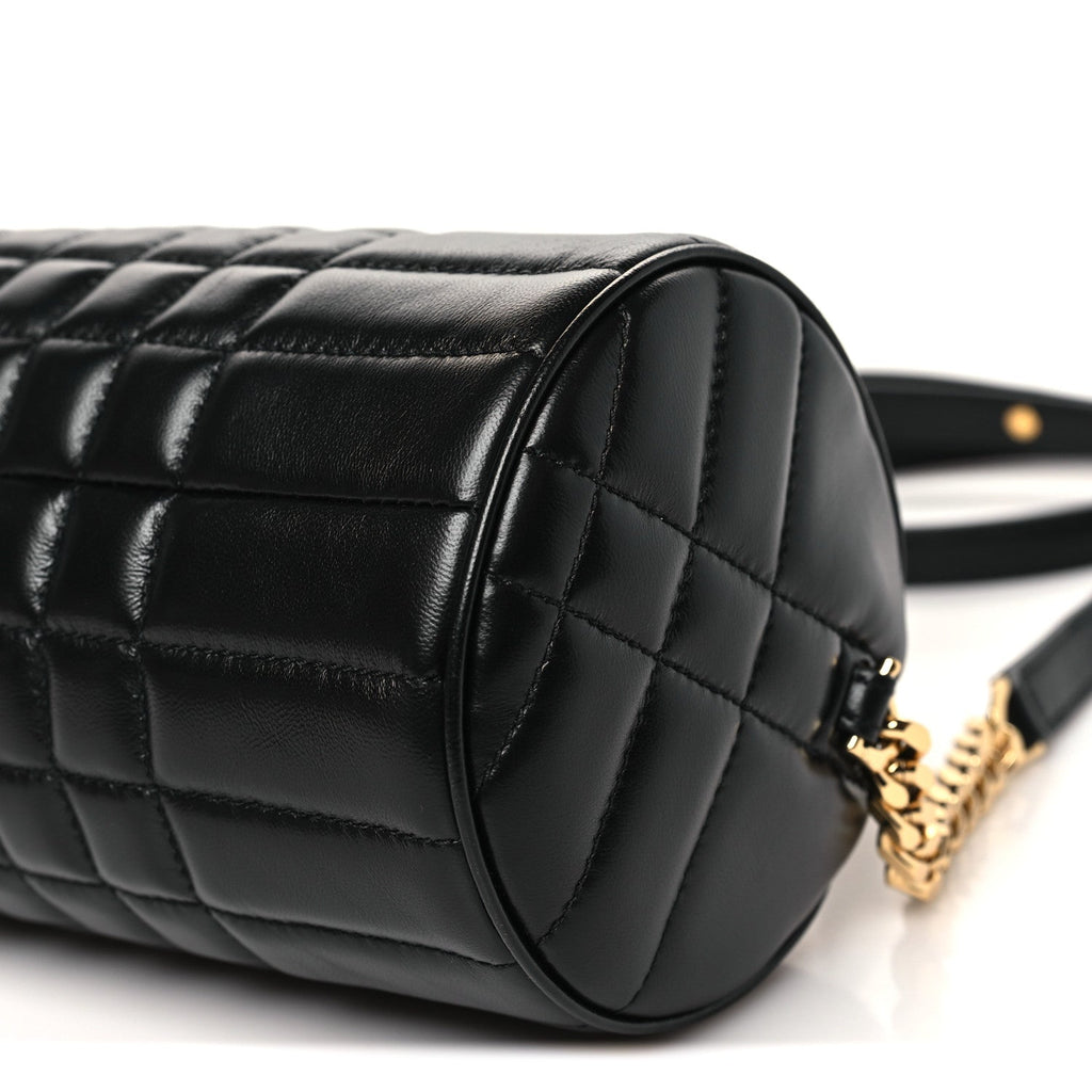 Lambskin Exploded Quilted Check New Barrel Bag Black