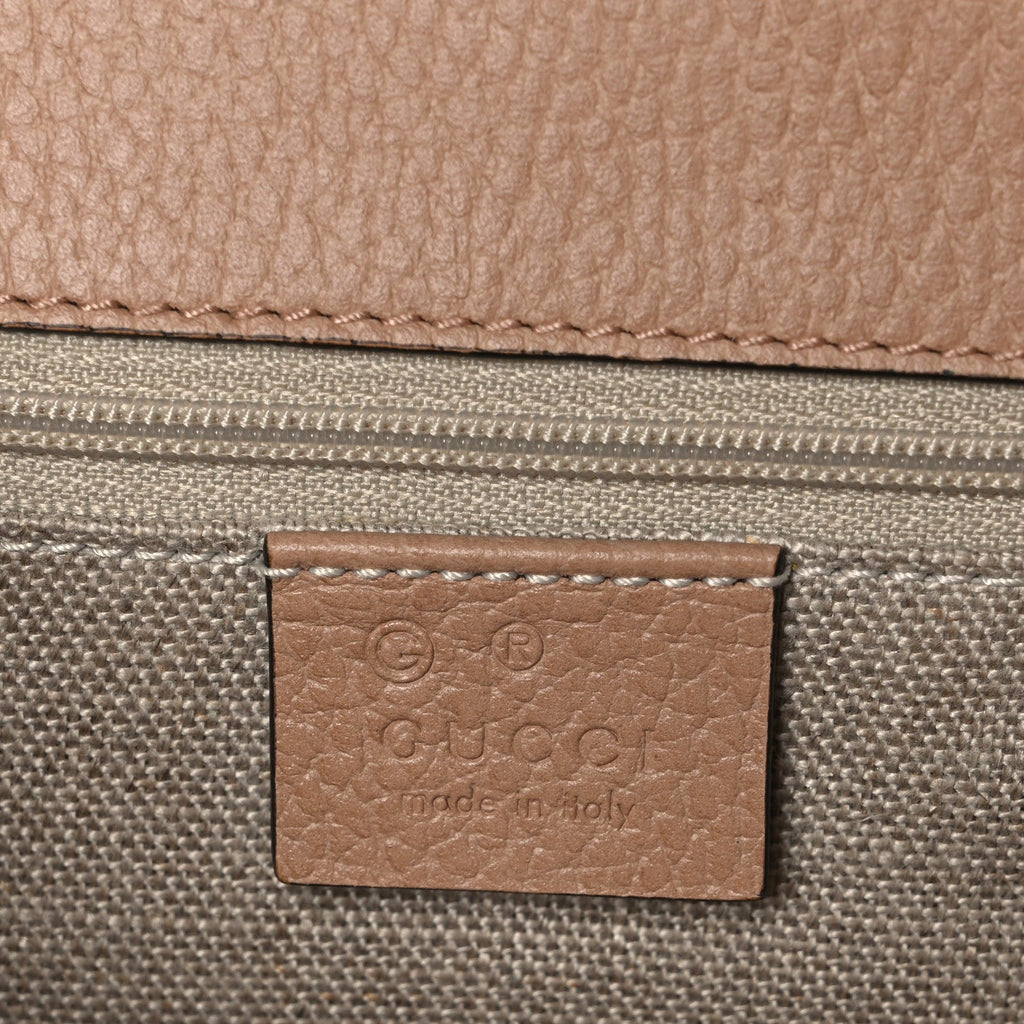Dollar Calfskin Interlocking G Shoulder Bag Camelia