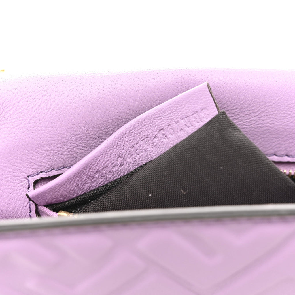 Nappa FF Embossed Small Midi Chain Baguette Violetta