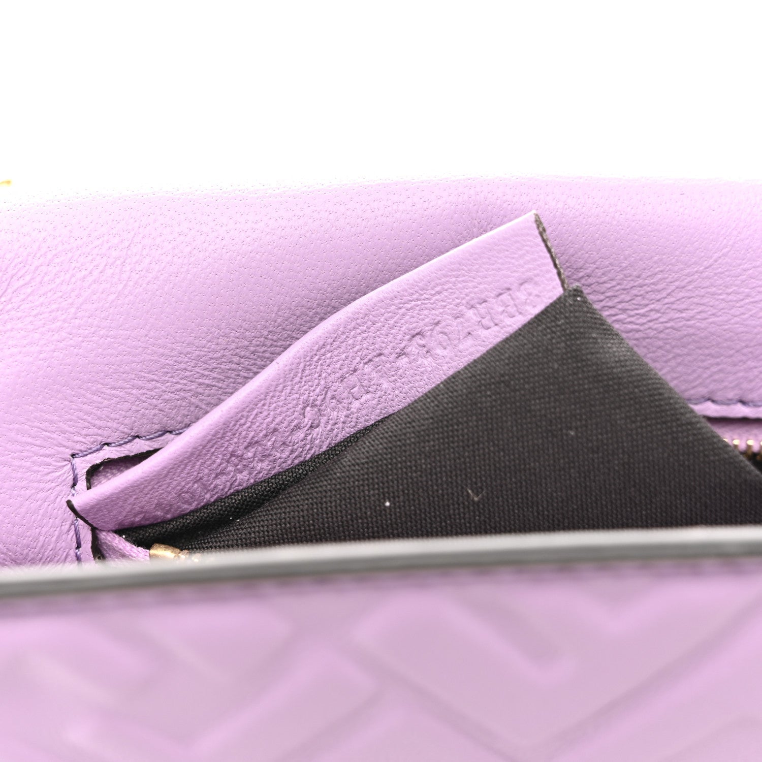 Nappa FF Embossed Small Midi Chain Baguette Violetta